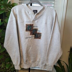 Vintage Howard Payne University Sweatshirt XL Gray Paisley HPU Henley USA Made